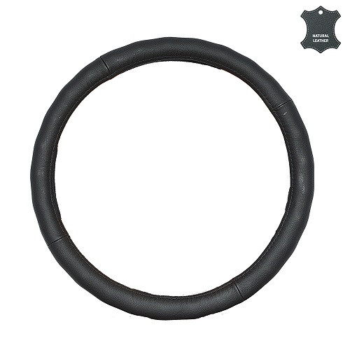 EL 105 630 / Чохол на кермо шкіряний, чорний (масажер гладкий), S, фото 1