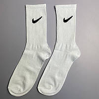 Носки мужские высокие хлопковые спортивные белые фирменные Nike 1 пара 41-45 крутые модные прикольные