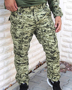 Тактичні демісезонні військові штани з тканини РИП СТОП з відсіком для наколінників