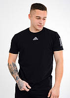 Чоловіча футболка Adidas чорний+відбивач
