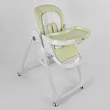 Стілець для годування Toti W-56077 Салатовий, Premium клас, м'яка вкладка, 4 колеса, знімний столик