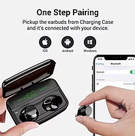 Бездротові навушники Bluetooth A1 True Wireless стереонавушники-вкладки із зарядним кейсом, фото 3