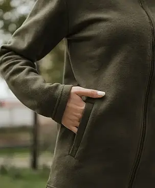 Військова жіноча флісова кофта чорна, для ЗСУ, Тепла зимова флісова кофта, фото 1