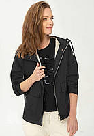 Женская куртка (ветровка) Volcano короткая с капюшоном, черная L