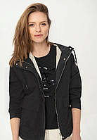 Женская куртка (ветровка) Volcano короткая с капюшоном, черная XL