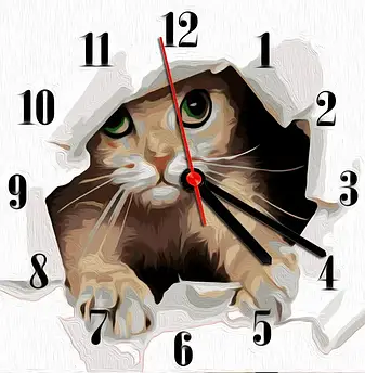 Картина за номерами годинник Кошеня ArtStory (ASG006) 30х30см