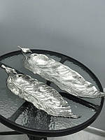 Набір декоративних тарілок “Пташка на листочку» з металу