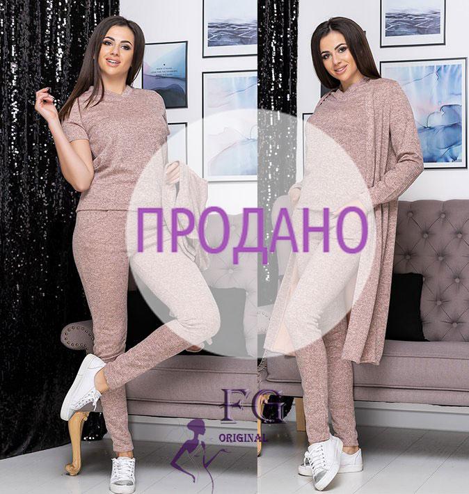 Жіночий прогулянковий костюм з ангори "Roland" бордовий 42-44 | Розпродаж моделі