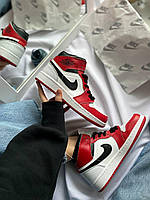 Классные женские кроссы Найк Аир Джордан 1. Высокие кроссовки женские Nike Air Jordan Retro High Red/White.