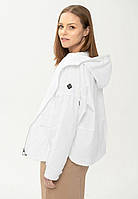 Женская ветровка (куртка) Volcano короткая с капюшоном, белая XL