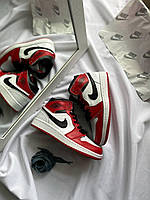 Найк Аир Джордан 1 Высокие кроссовки женские Nike Air Jordan Retro High Red/White. Классные женские кроссы.