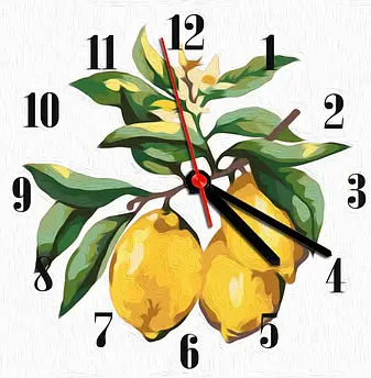 Картина за номерами годинник Лимони ArtStory (ASG010) 30х30см