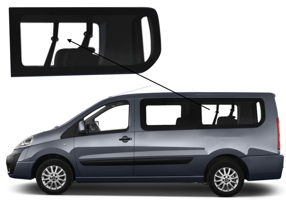 Бічне скло Citroen Jumpy 2007-2016 салону заднє ліве довга база