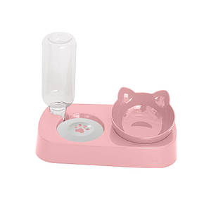 Миска для котів Taotaopets 119906 Pink годівниця з напувалкою 22*28,2*14,5 см
