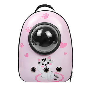 Рюкзак-переноска для кішок Taotaopets Window Pink Cat з ілюмінатором контейнер
