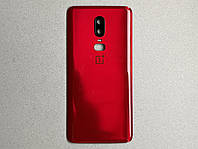 Задняя крышка для OnePlus 6 Amber Red со стеклом блока камеры на замену красная