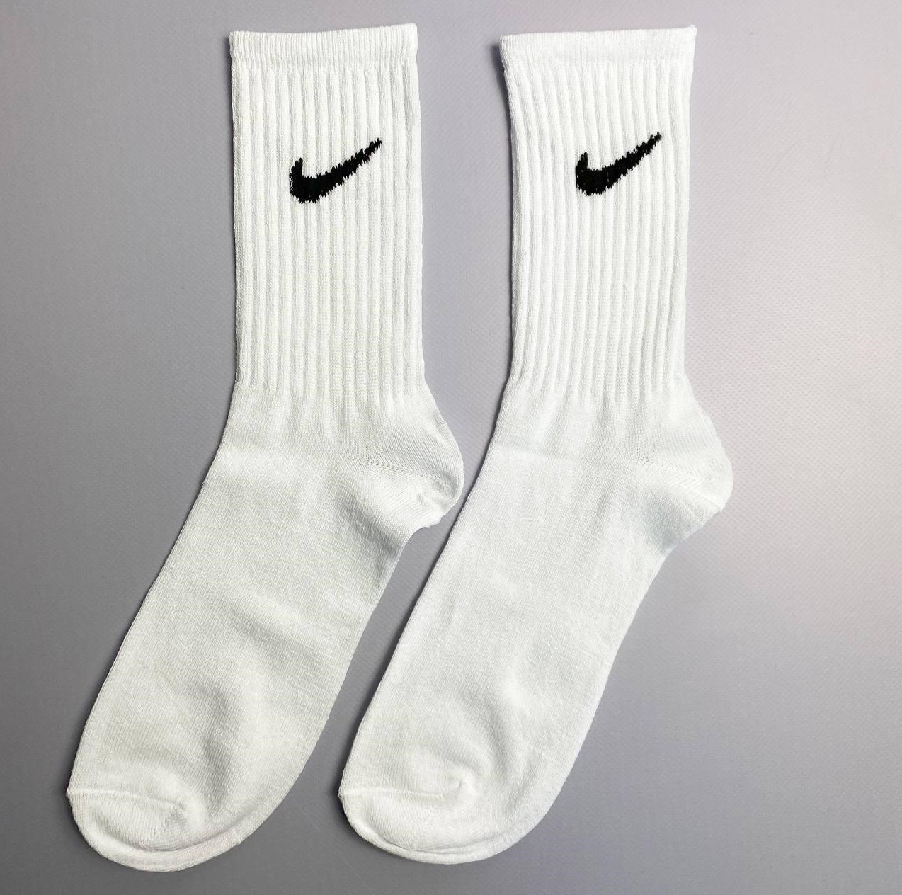 Жіночі демісезонні шкарпетки високі 1 пара 36-41 р "NIKE" білі жіночі літні бавовняні шкарпетки
