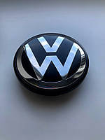 Ковпачок заглушка на литий диск VW Фольксваген 70 мм чорний, хром лого 7L6601149B Т4 Т5 Туарег