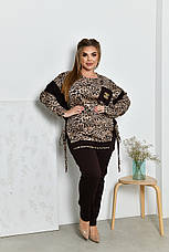 Леопардовий жіночий костюм великого розміру, фото 2