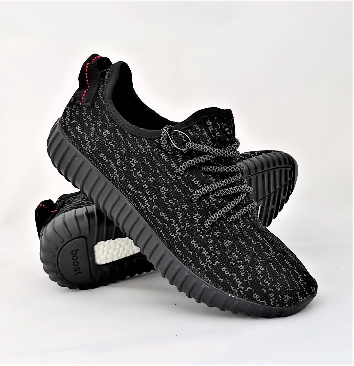 Кроссовки мужские Adidas Yeezy Boost черные текстильные, мужские кроссовки из ткани (размеры в описании) - фото 2 - id-p1773957157