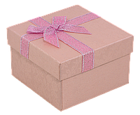 Подарочная коробка розовая с бантом "Универсальная с подушечкой" (Браслет, Часы) Размер 9х9см, h= 5.5см