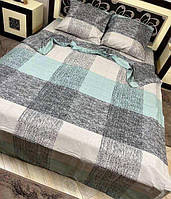 Сімейний комплект з простирадлом на резинці 160х200х20, принт: Матрікс