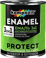 Kompozit Емаль антикорозійна 3 в 1 Protect (Білий RAL 9016), 0,75 кг
