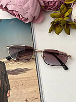 Имиджевые солнцезащитные очки унисекс "Стильный прямоугольник", Коричневые/Коричневая Оправа