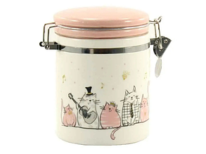 Банка для сипучих Interos з замком "Співаючі котики" 0,85л керамічна ZF6262-SC