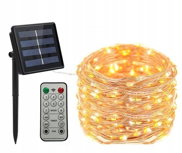 Гірлянда крапля роси від сонячної батареї Solar 200led 20м на пульту