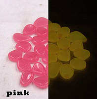 Набор люминесцентных камней - 10штук в наборе (размер одного камня 1,5-2,5см), розовые
