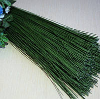 Дріт флористичний тейпований. Зелена 0.5 мм. 1 кг приблизно 830 шт (довжина 60 см)