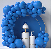 Арка гирлянда синяя из воздушных шаров, фотозона набор из 84 шаров
