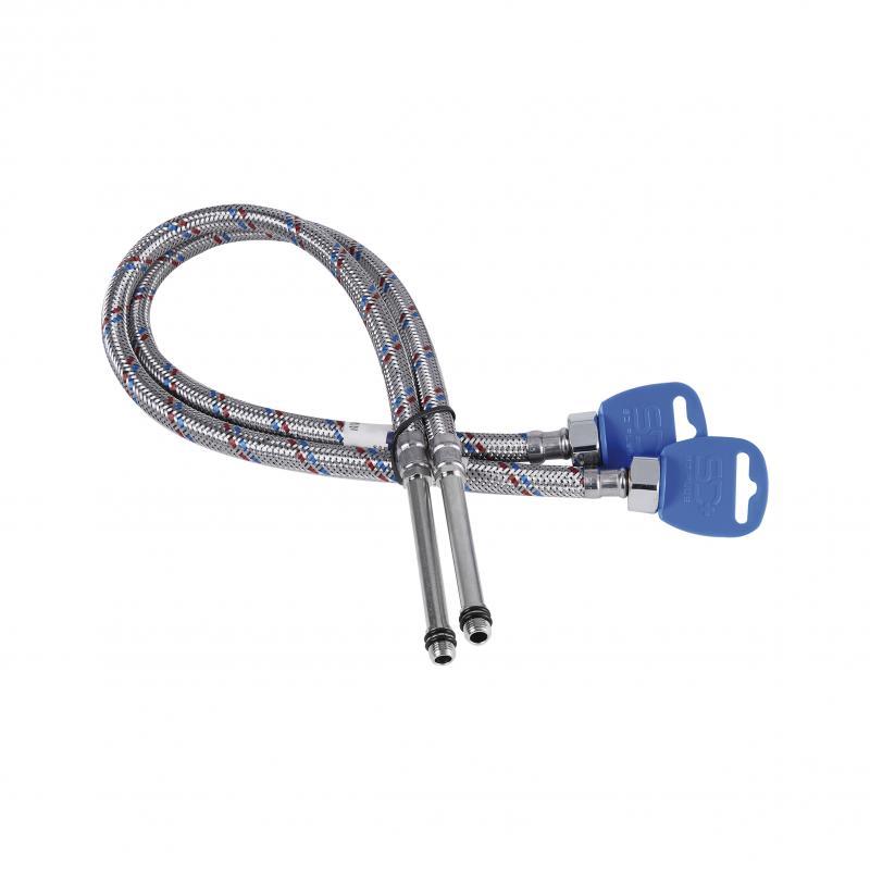 Гнучка підводка для води SD Plus М10 60 см (пара) SD396W60L, фото 1