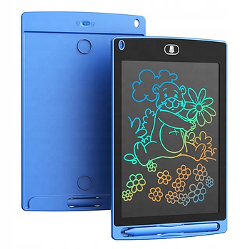 Електронний LCD планшет для малювання 8,5" Синій/ Дошка для малювання та записів / Дитяча планшетка для малювання