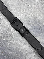 Чоловічий стильний шкіряний ремінь PHILIPP PLEIN у фірмовій коробочці, Чорний