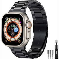 Ремешок для Apple Watch. Черный цвет. Нержавеющая сталь. 42/44/45/49 мм
