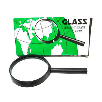 Лупа діаметр 75 мм, скляна лінза, пластикова оправа, Josef Otten 7818-75G