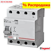 ПЗВ LEGRAND LR 25А 30mA 4P 6кА AC пристрій захисного відключення, дифреле Легранд