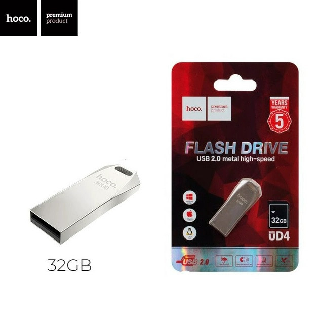USB Флеш Hoco UD4 32Gb USB 2.0 Original | Флеш Накопичувач Hoco 32Gb UD4 Silver