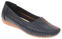 Кожаные женские туфли мокасины эко кожа на низком ходу весенние летние осенние мягкие комфорт Inblu JM-2T 2023