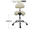 Ортопедичний стілець-сідло для майстра з розділеним сидінням Чорний з 3-ма регулюючими механізмами мод. 4008-1, фото 6