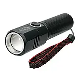 Ліхтарик тактичний Rablex RB262-300000W акумуляторний світлодіодний, zoom Чорний, фото 3