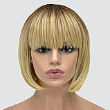 Перука каре з термоволосся 180℃ Kristal AT, шикарний колір із переходом із русого в пшеничний блонд, фото 2