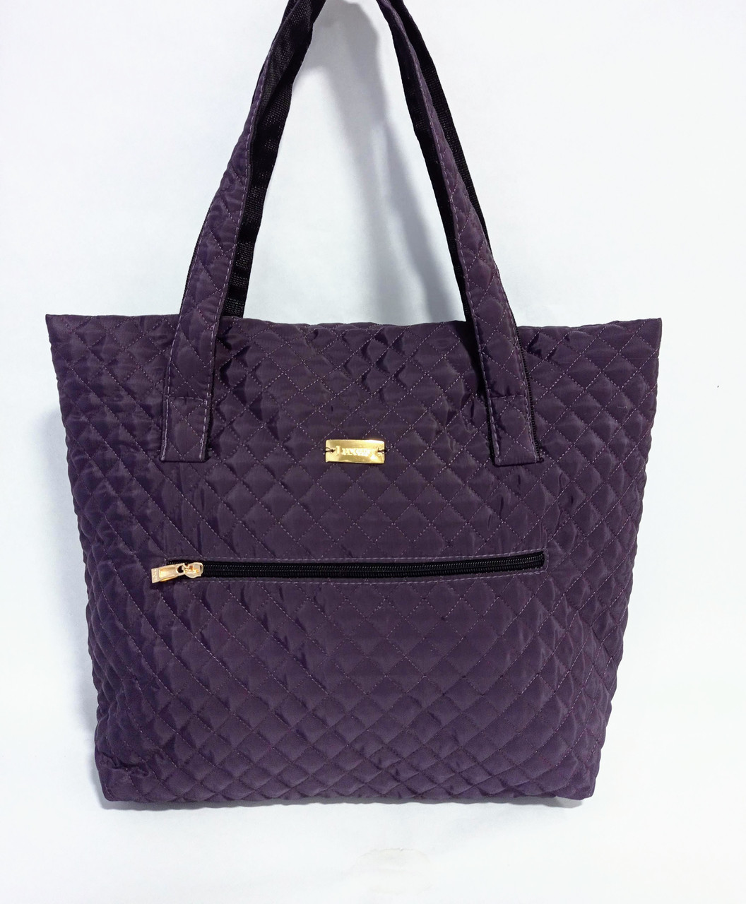 Жіноча стьобана сумка 44*32 см фіолетова (5-0013)