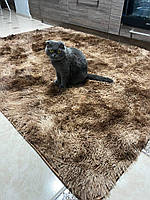 Приліжкові килимки трава коричневі. Килимки-травка 150х200 см. Килими в будинок. Килимки домашні для підлоги