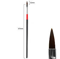 Маникюрная кисточка для работы с гелем, акрилом, дизайна ногтей 11мм. - L3