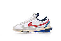 Мужские кроссовки Nike Zoom Cortez Sacai White University Red Blue DQ0581-100