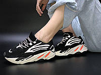 Женские кроссовки Adidas Yeezy 700 V2 Black White Orange ALL02484