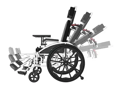 Ручна складна коляска для інвалідів з туалетом MIRID S119. Багатофункціональний інвалідне крісло.